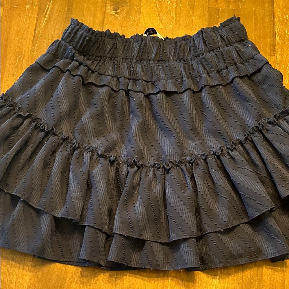 Ramy Brook navy Tiered Mini Skirt small